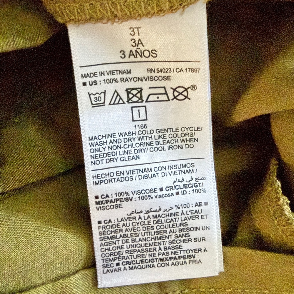 Old Navy Long Sleeve Button Front Utility Dress Olive Green Size 3T - Picture 5 of 6